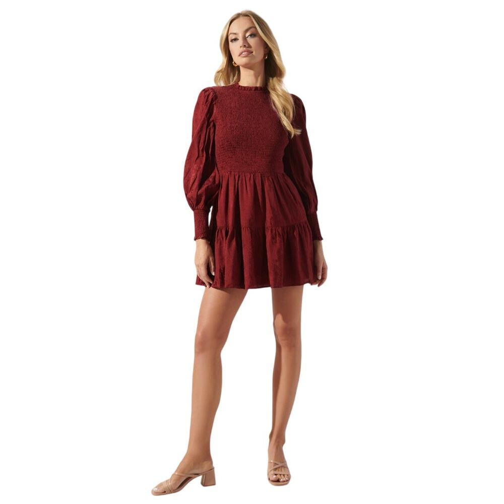 SUGARLIPS Elizabeth High Neck Smocked Mini Dress - XS1